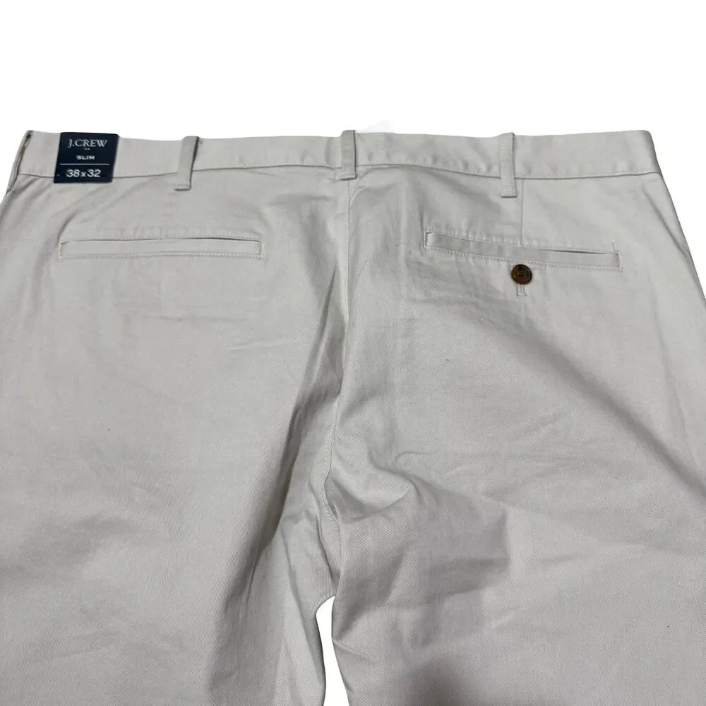 NWT J Crew Tech Pant Slim Chino Stone Size 38x32 Flex Stretch Pants